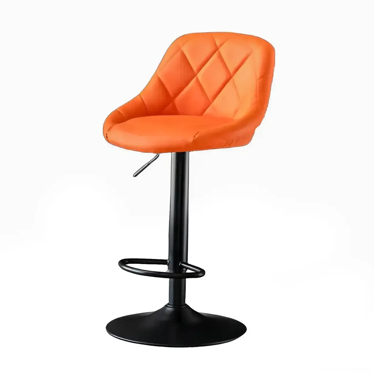 Modern Bucket Leather Swivel Adjustable Bar Stool Image - 18