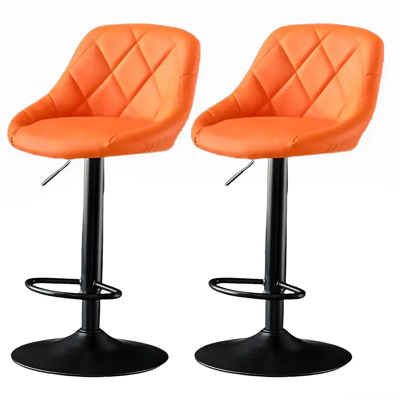 Modern Bucket Leather Swivel Adjustable Bar Stool Image - 19 | homeyfad