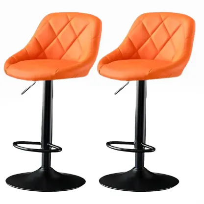 Modern Bucket Leather Swivel Adjustable Bar Stool Image - 19