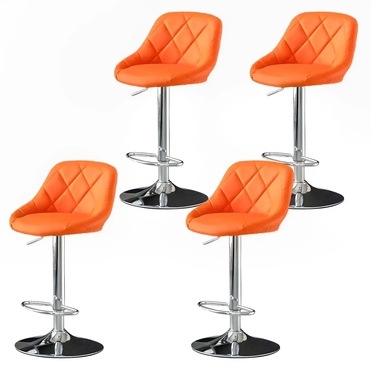Modern Bucket Leather Swivel Adjustable Bar Stool Image - 47 | homeyfad