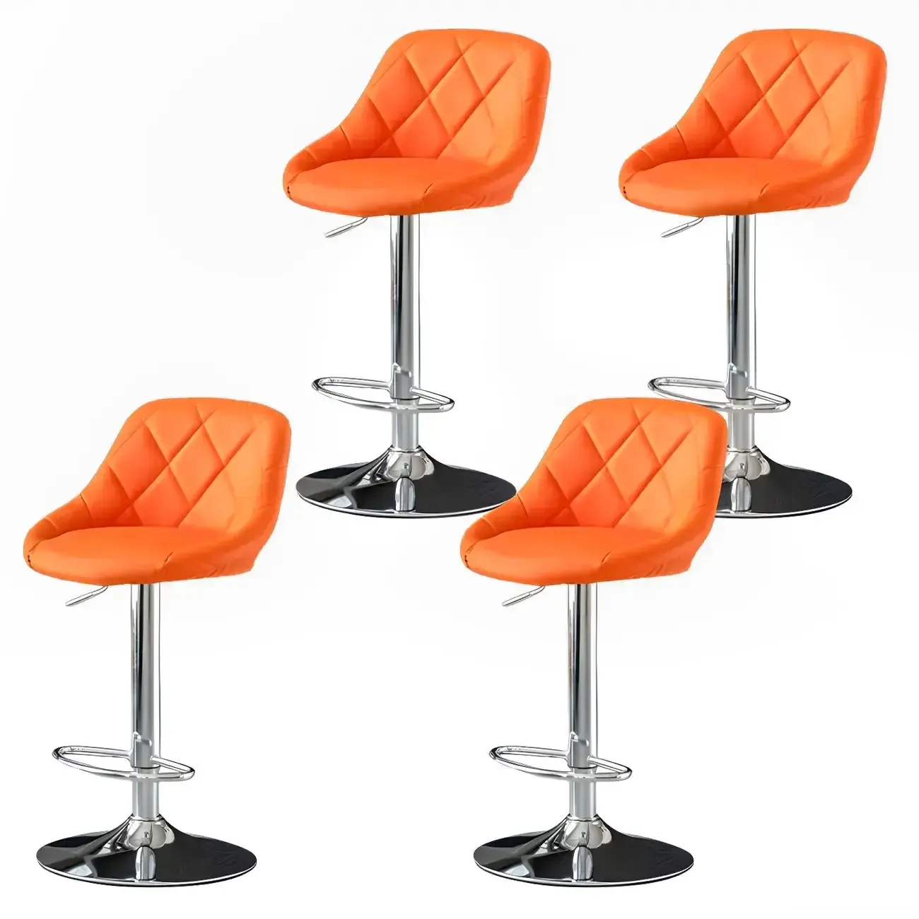 Modern Bucket Leather Swivel Adjustable Bar Stool Image - 47