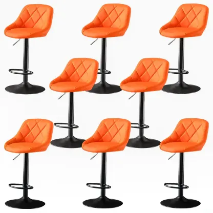 Modern Bucket Leather Swivel Adjustable Bar Stool Image - 22