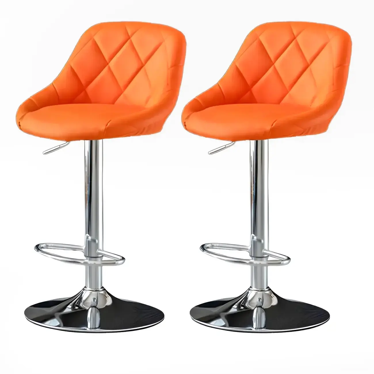 Modern Bucket Leather Swivel Adjustable Bar Stool Image - 46 | homeyfad