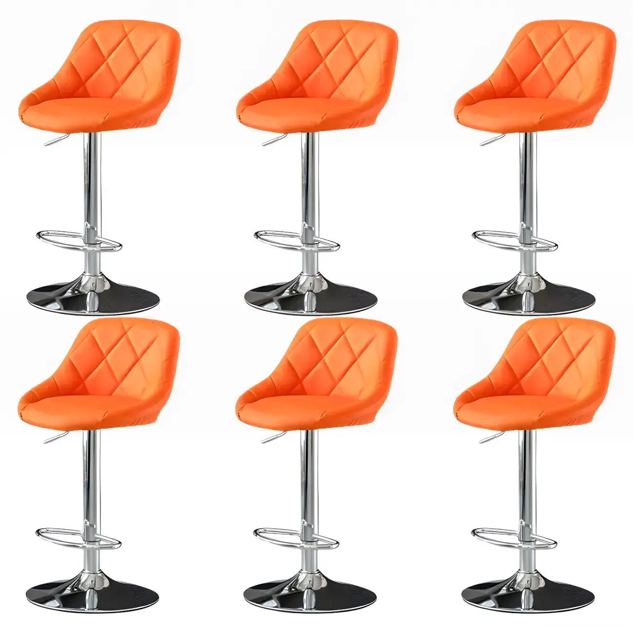 Modern Bucket Leather Swivel Adjustable Bar Stool Image - 48 | homeyfad