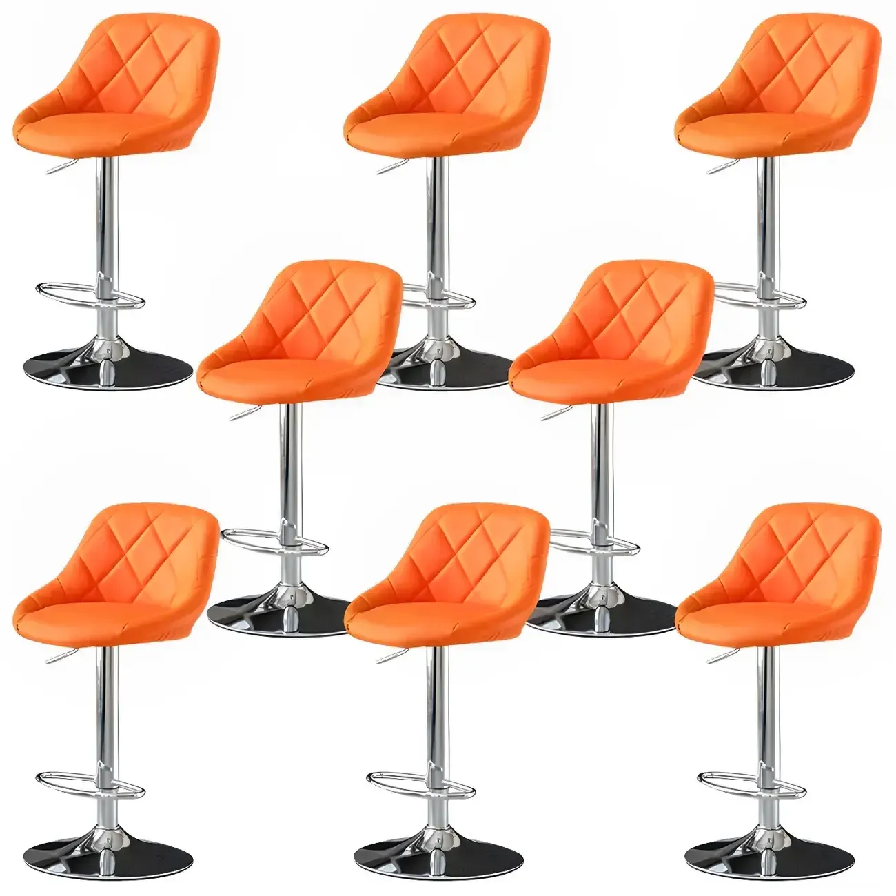 Modern Bucket Leather Swivel Adjustable Bar Stool Image - 49