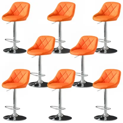 Modern Bucket Leather Swivel Adjustable Bar Stool Image - 49