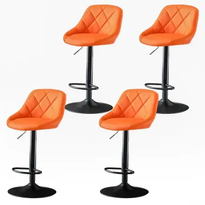 Modern Bucket Leather Swivel Adjustable Bar Stool Image - 20