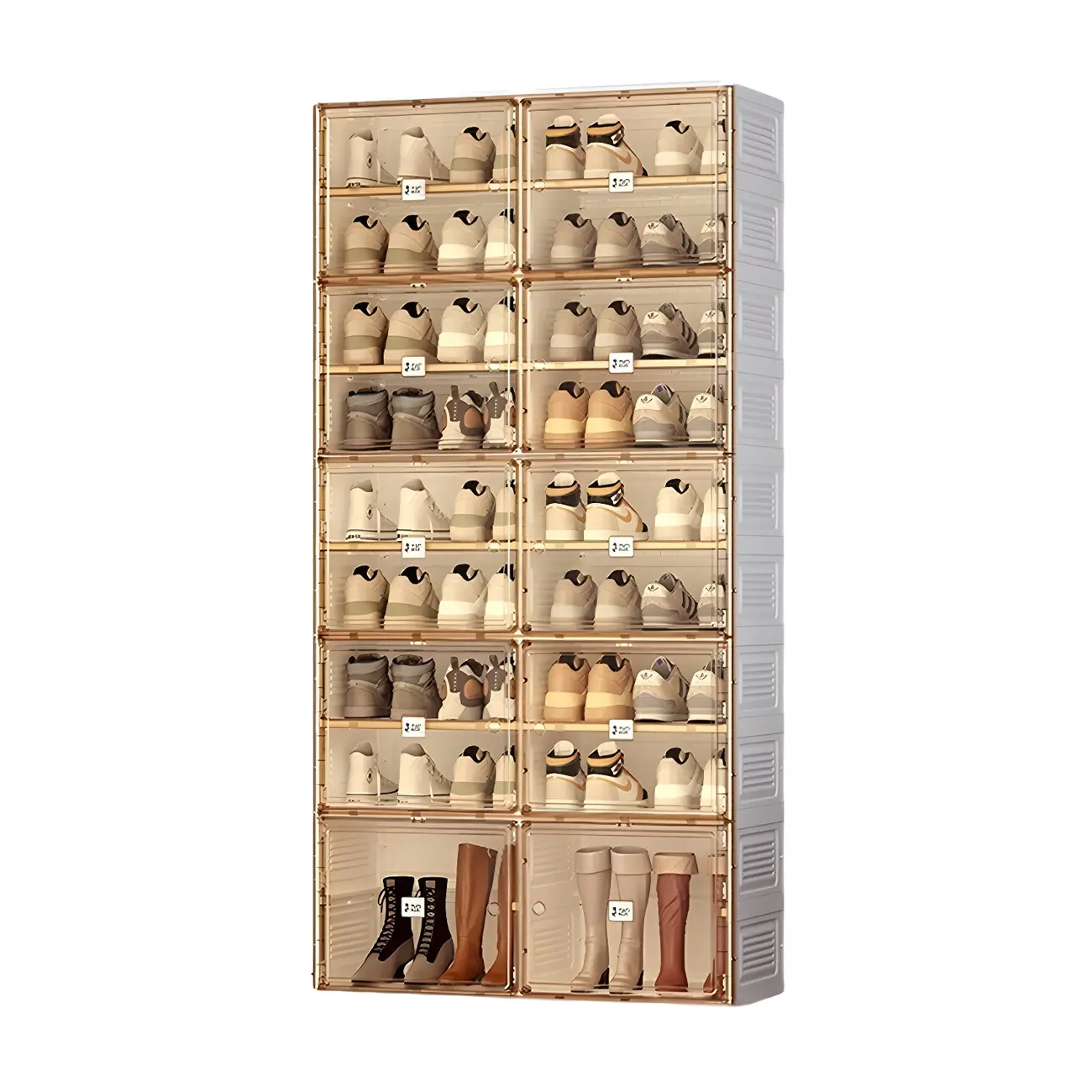 Glam Plastic Transparent Foldable Shoe Storage Cabinet Image - 27 | homeyfad