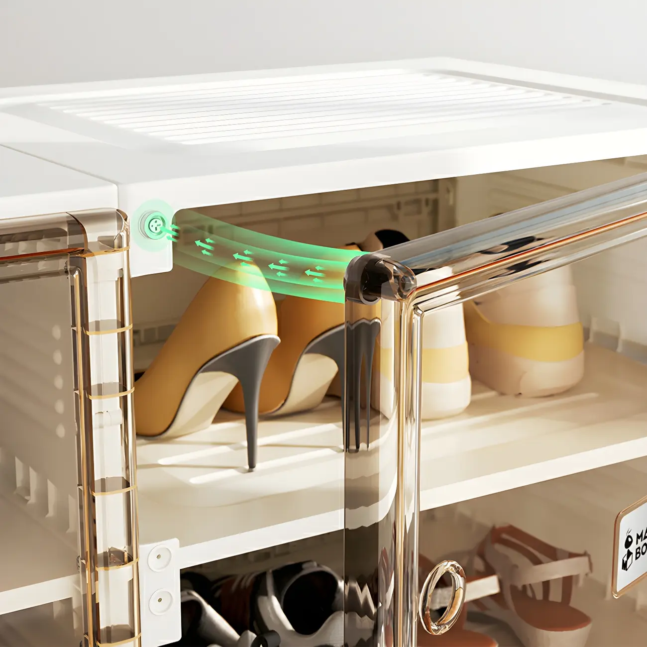 Glam Plastic Transparent Foldable Shoe Storage Cabinet Image - 13 | homeyfad