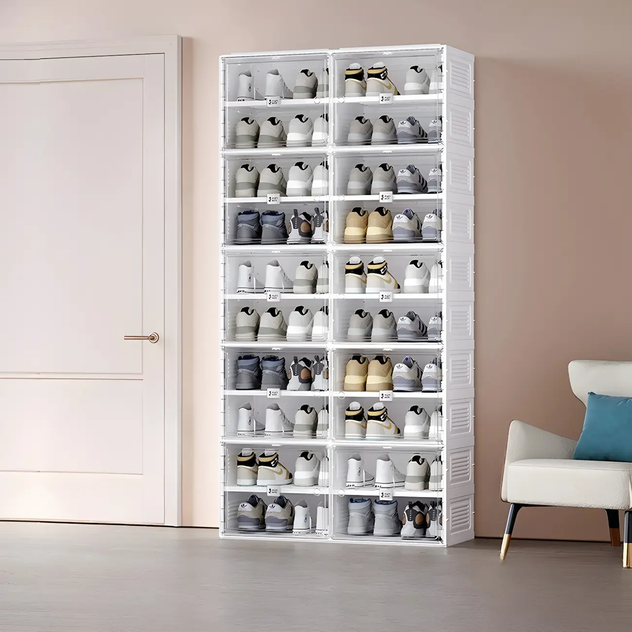 Glam Plastic Transparent Foldable Shoe Storage Cabinet Image - 25 | homeyfad