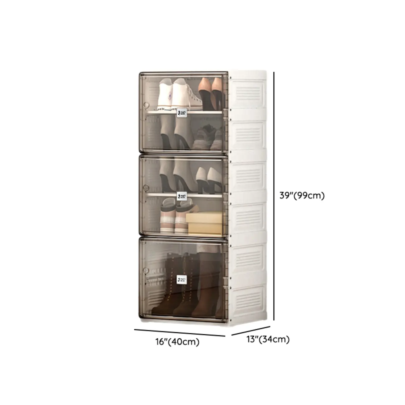 Glam Plastic Transparent Foldable Shoe Storage Cabinet Image - 29 | homeyfad