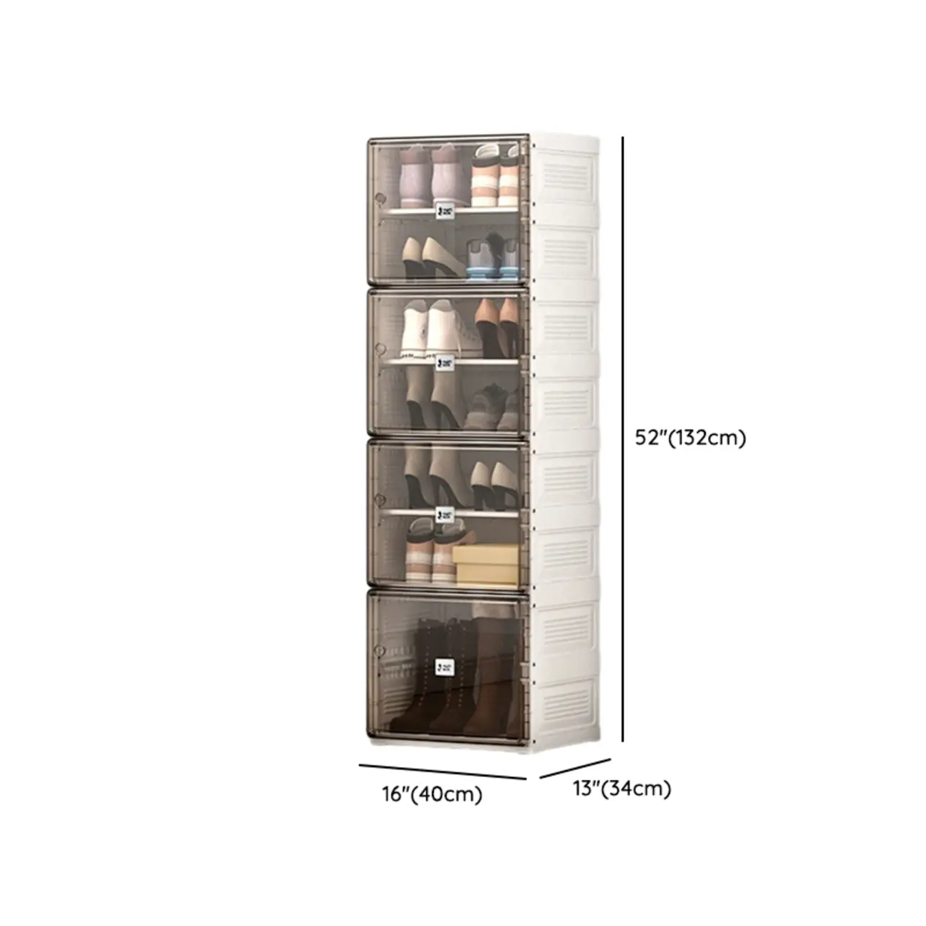 Glam Plastic Transparent Foldable Shoe Storage Cabinet Image - 30 | homeyfad