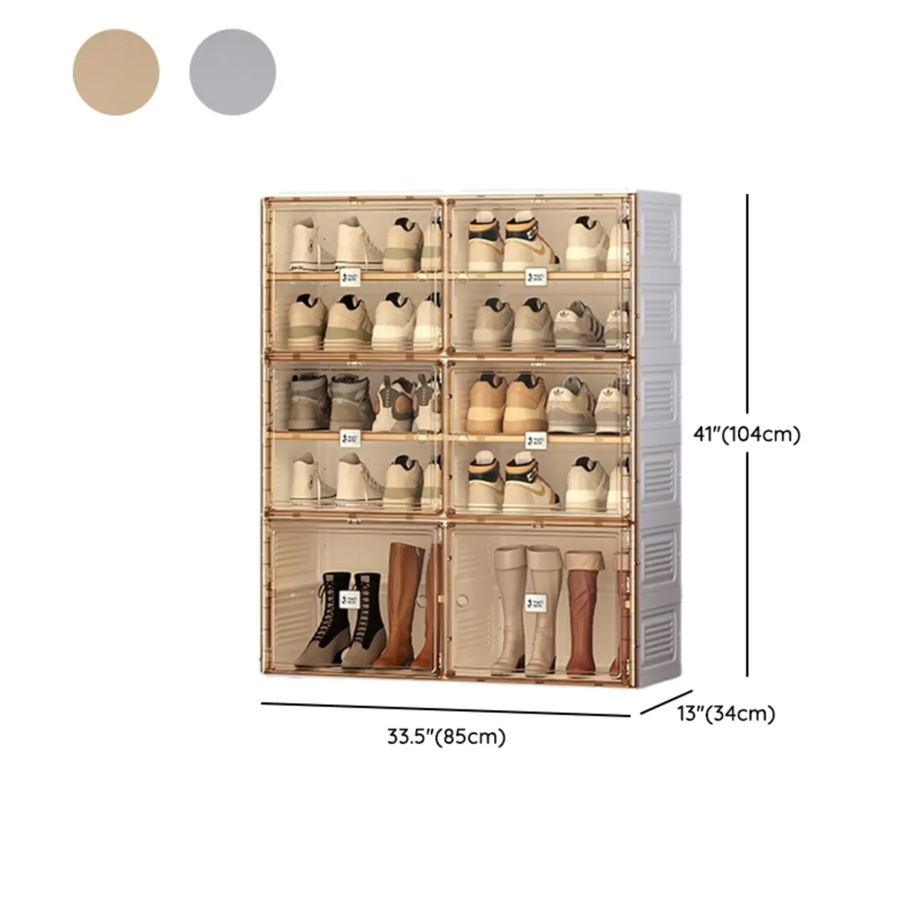 Glam Plastic Transparent Foldable Shoe Storage Cabinet Image - 33 | homeyfad