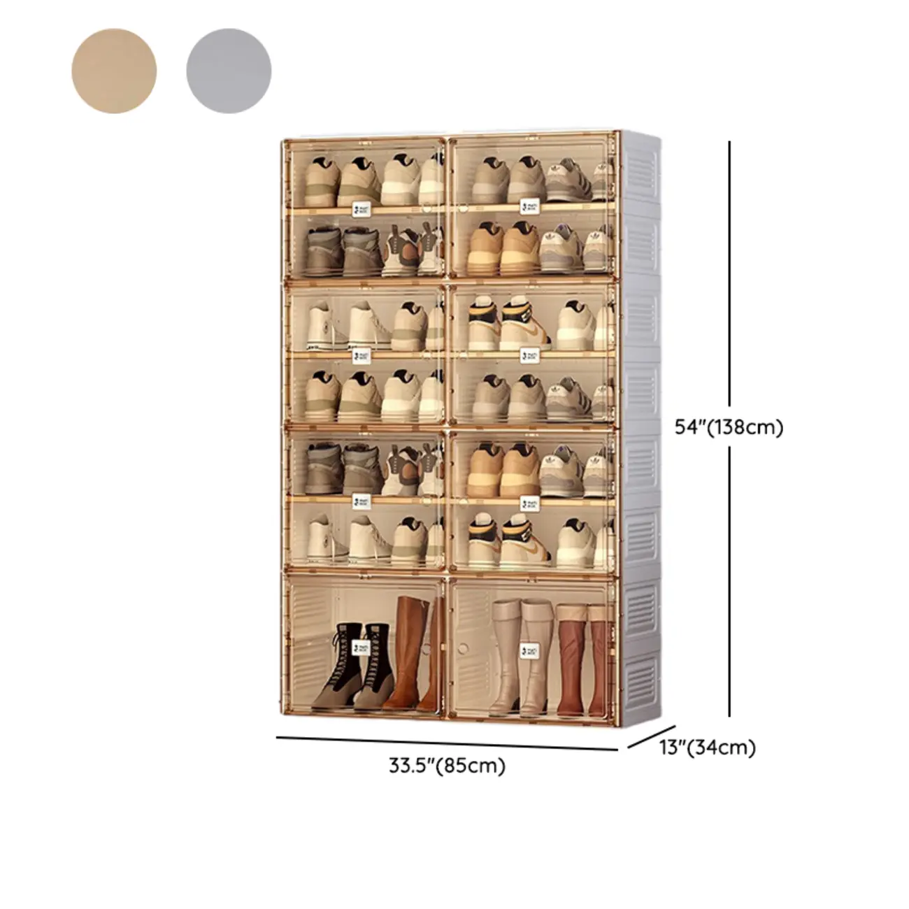 Glam Plastic Transparent Foldable Shoe Storage Cabinet Image - 35 | homeyfad