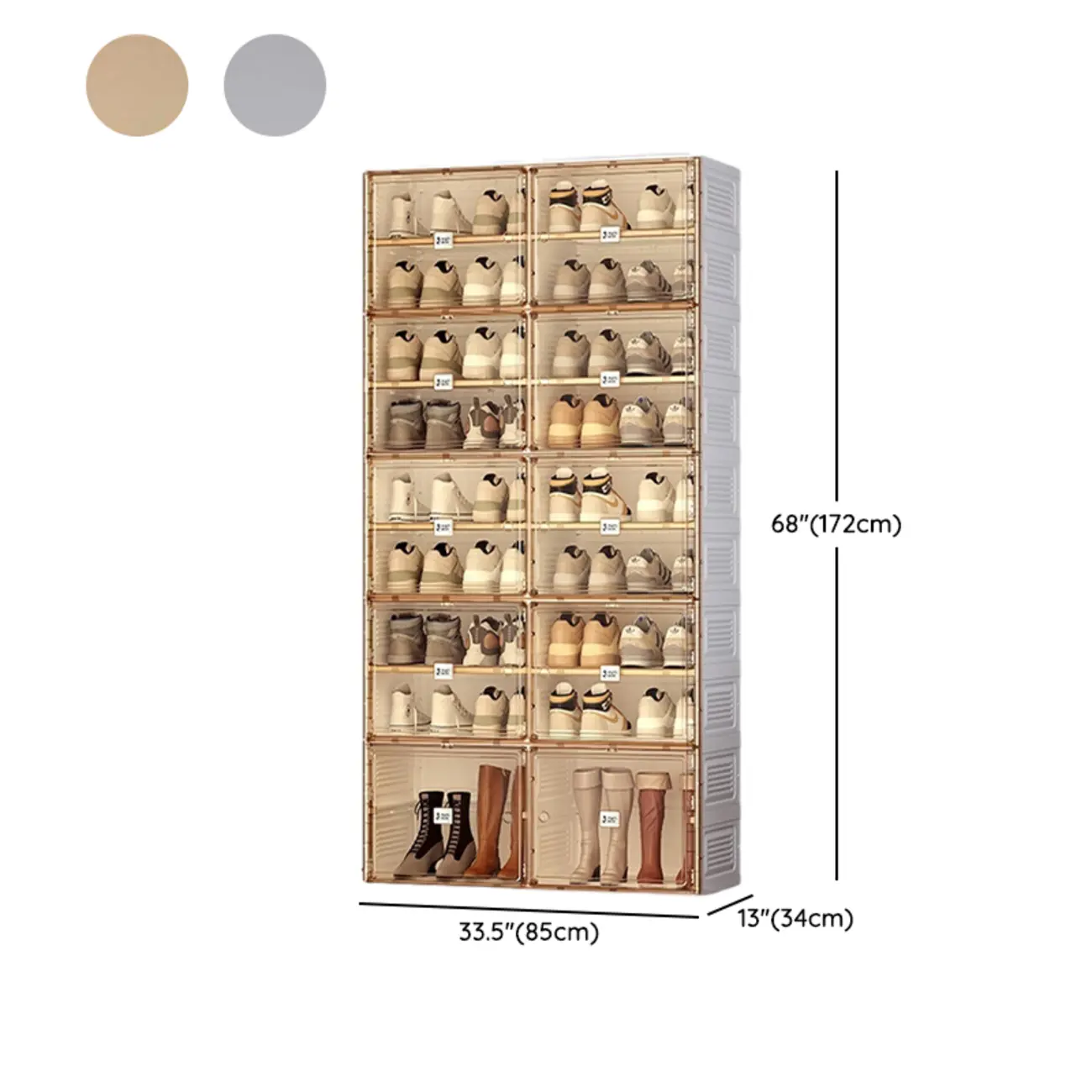 Glam Plastic Transparent Foldable Shoe Storage Cabinet Image - 37 | homeyfad