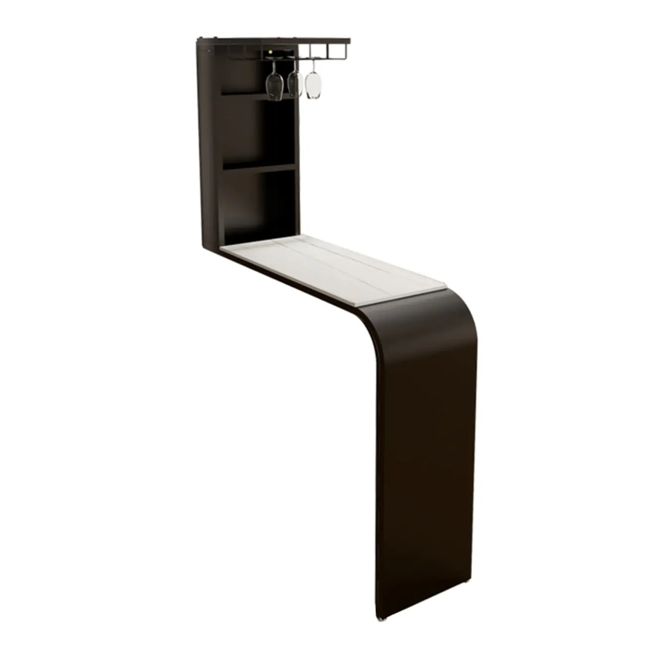 Modern Stone Black Metal Storage Bar Tables with Cup Holder Image - 7 | homeyfad