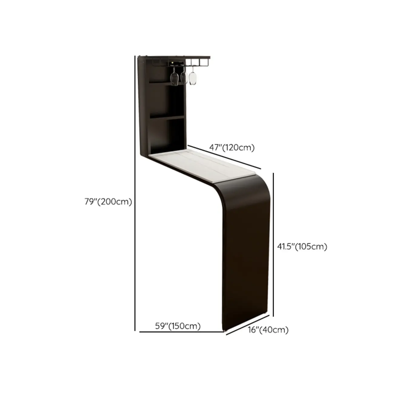 Modern Stone Black Metal Storage Bar Tables with Cup Holder Image - 13 | homeyfad