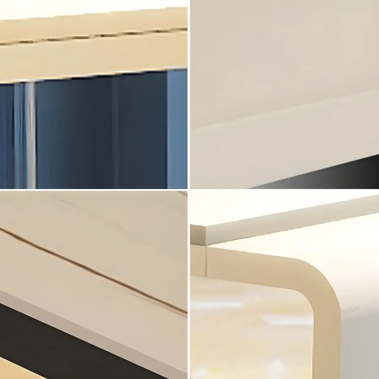 Modern Beige Stone Metal Wall Mounted Bar Tables Image - 4