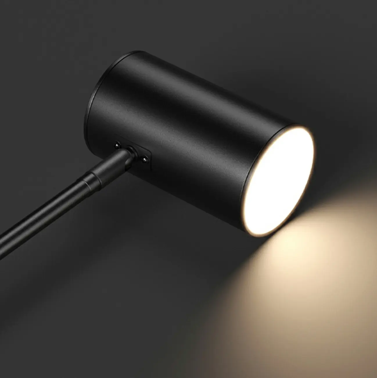 Solid Color Metal Swing Arm Wall Light with Cylinder Acrylic Shade Image - 8 | homeyfad