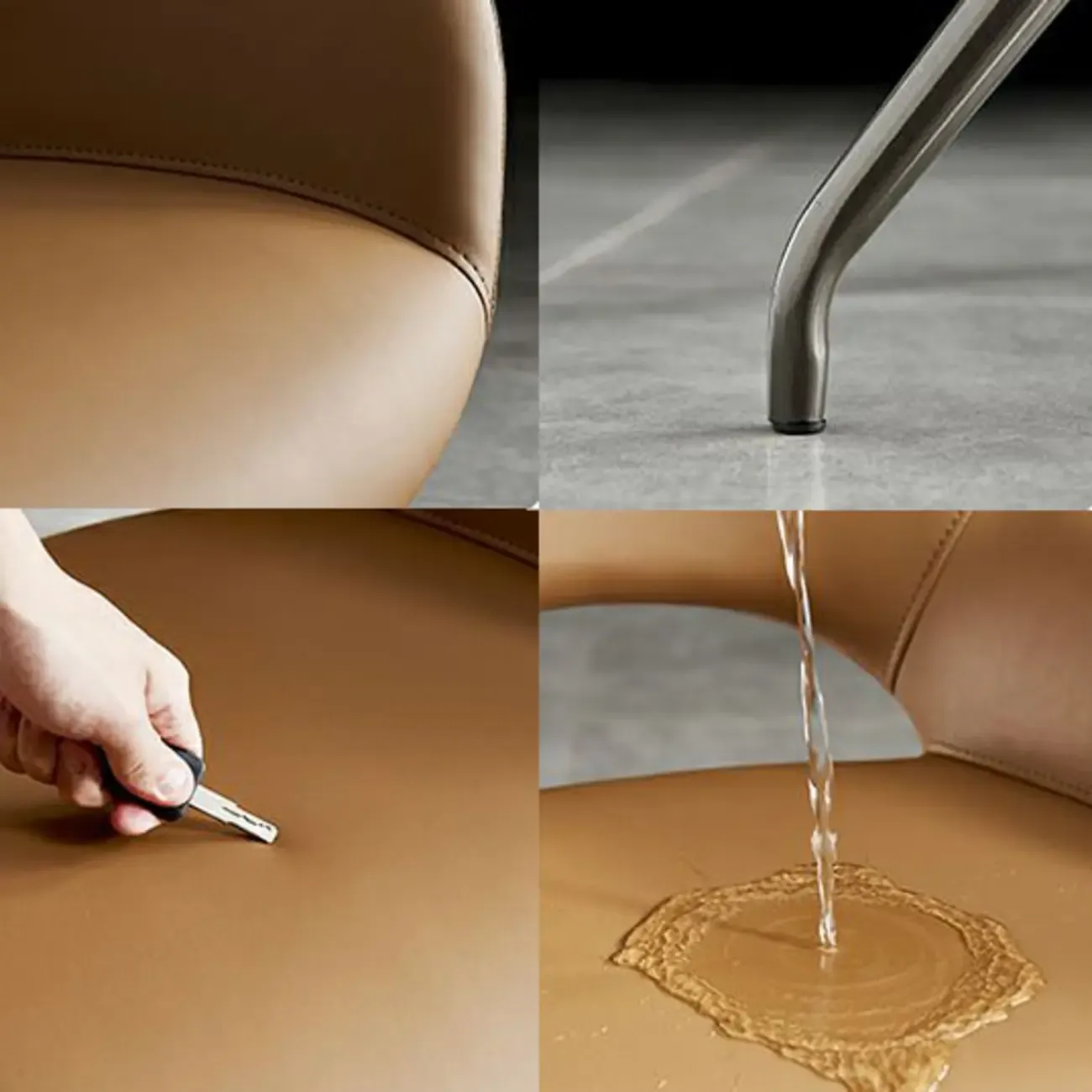 Grey Faux Leather Swivel Arm Dining Chair Image - 6