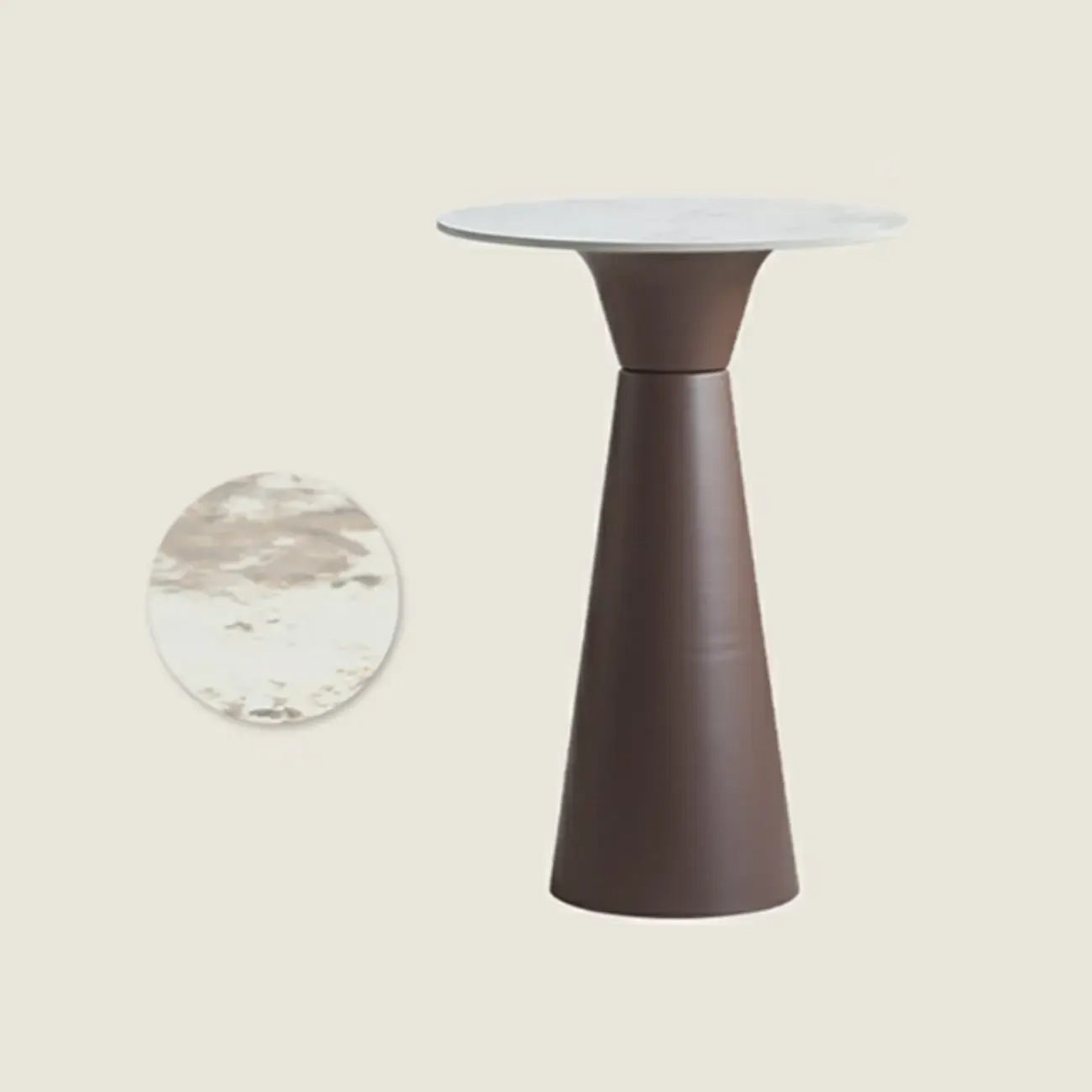 Elegant Pedestal Round White Marble Bar Table Image - 5