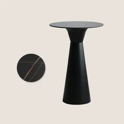 Elegant Pedestal Round White Marble Bar Table Image - 9