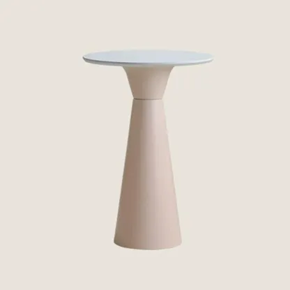 Elegant Pedestal Round White Marble Bar Table Image - 11