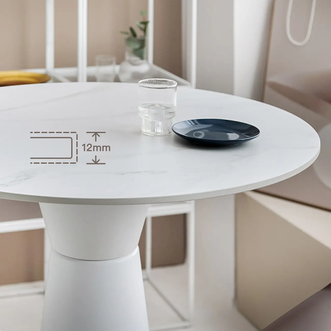 Elegant Pedestal Round White Marble Bar Table Image - 13 | homeyfad