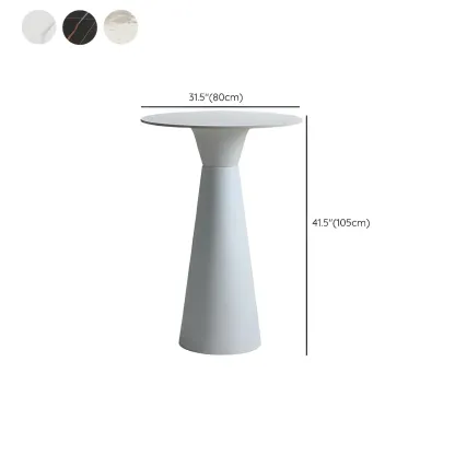Elegant Pedestal Round White Marble Bar Table Image - 22