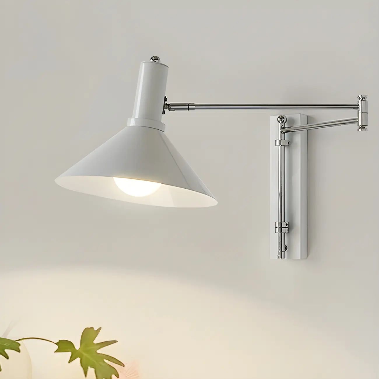 Metal Swing Arm Wall Light with Iron Shade Image - 1 | homeyfad