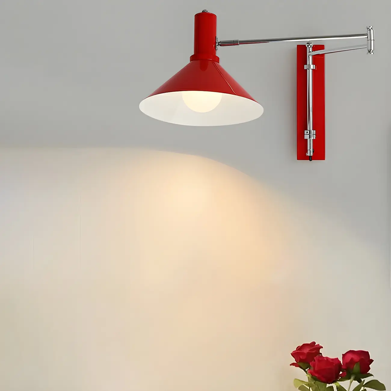 Metal Swing Arm Wall Light with Iron Shade Image - 4 | homeyfad