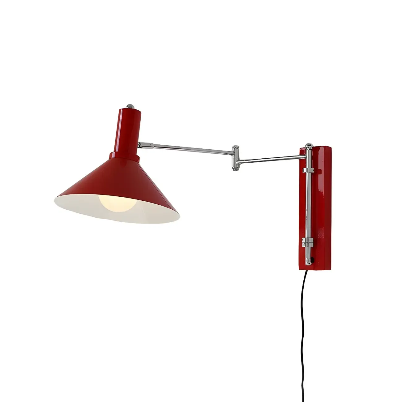 Metal Swing Arm Wall Light with Iron Shade Image - 15