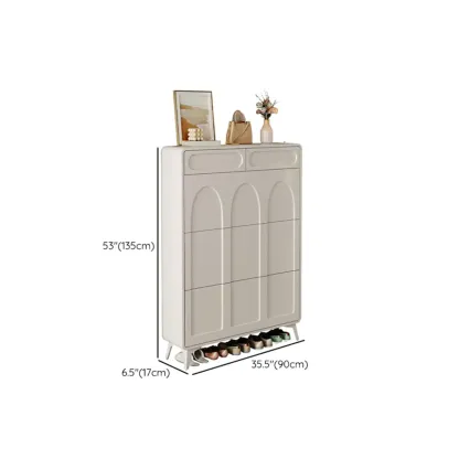 Hallway White	Drop Front Shoe Storage Cabinet Image - 21