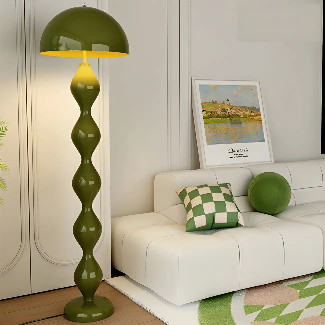 Green Mushroom Metal LED Modern Floor Lamp | HomeyFad