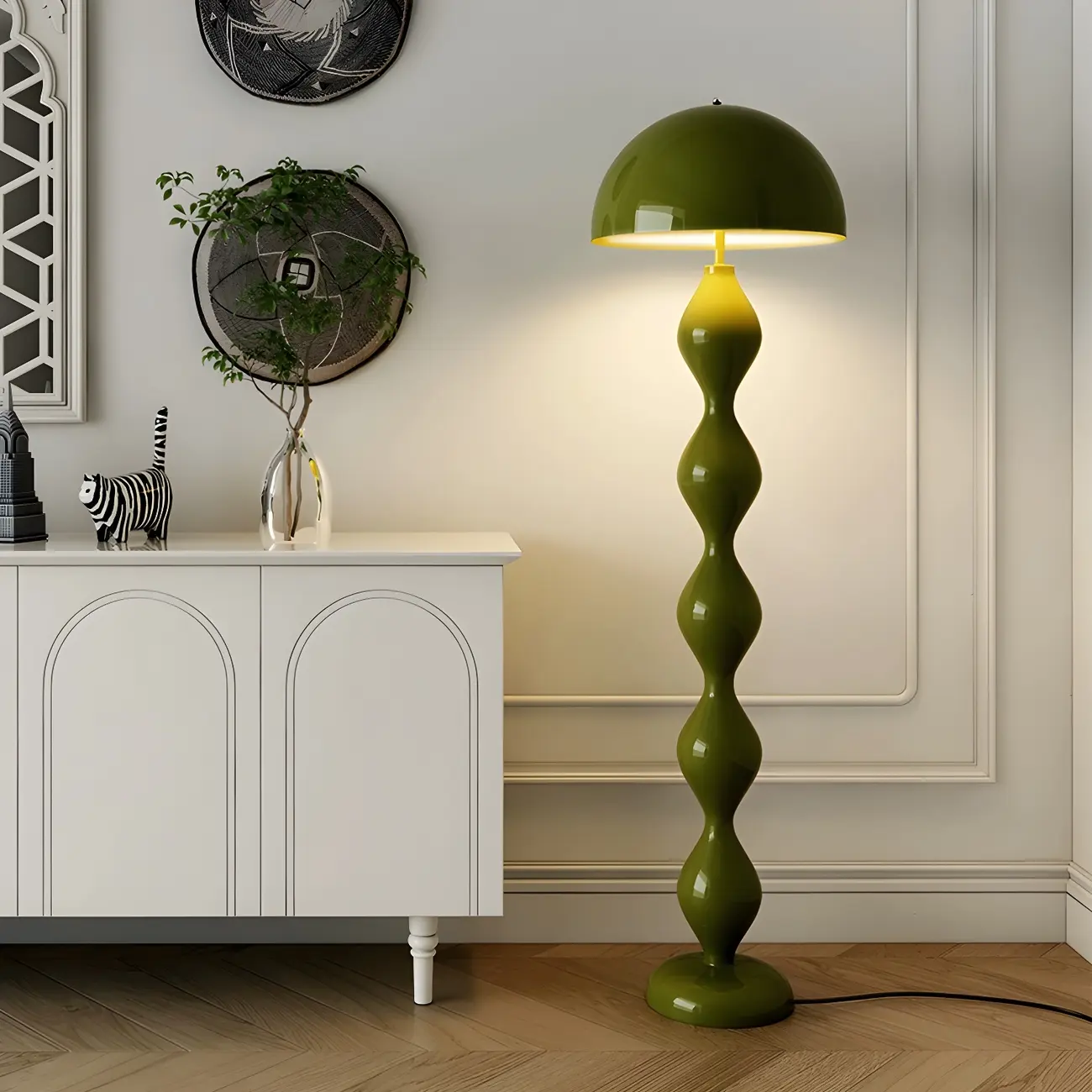 Green Mushroom Metal LED Modern Floor Lamp | homeyfad