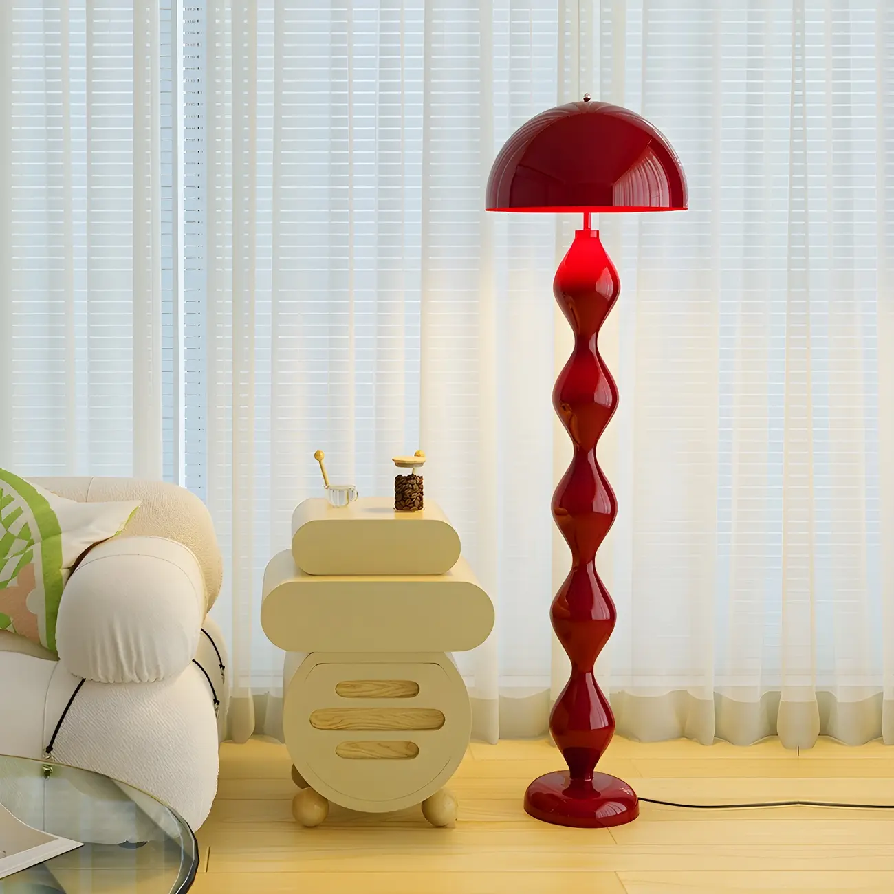 Green Mushroom Metal LED Modern Floor Lamp | homeyfad