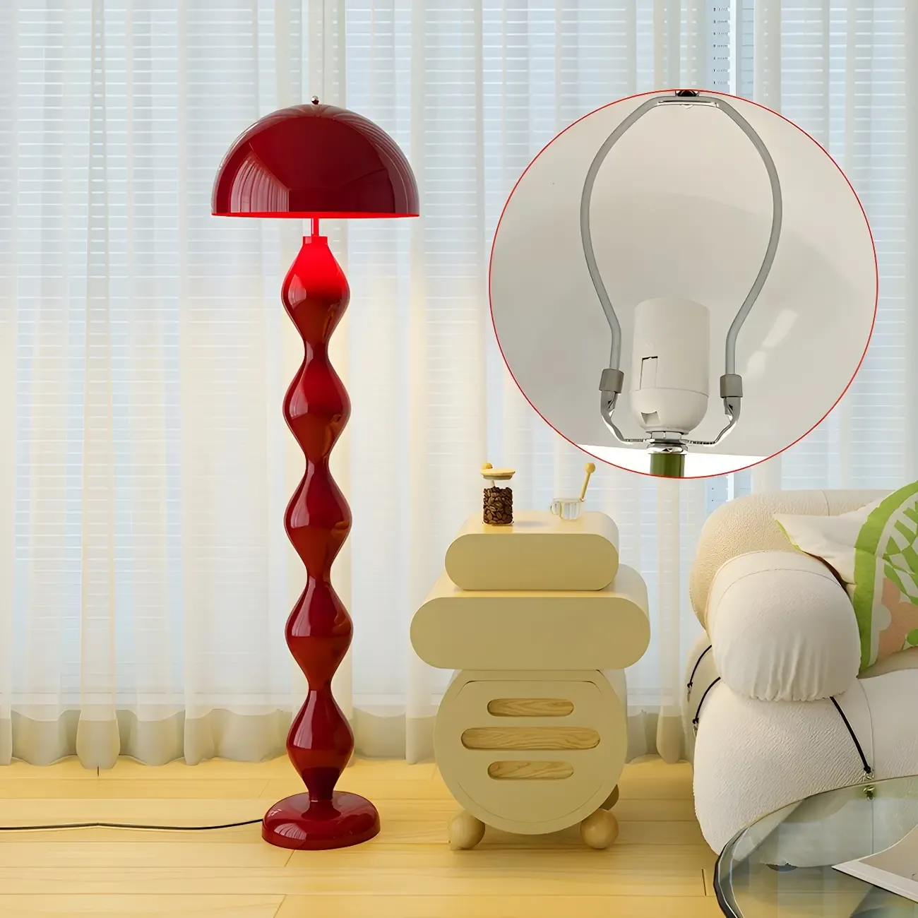 Green Mushroom Metal LED Modern Floor Lamp