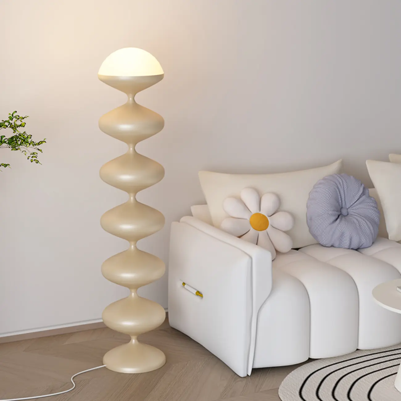 Modern Unique Acrylic and Metal Floor Lamp with Foot Switch  Image - 3 | homeyfad
