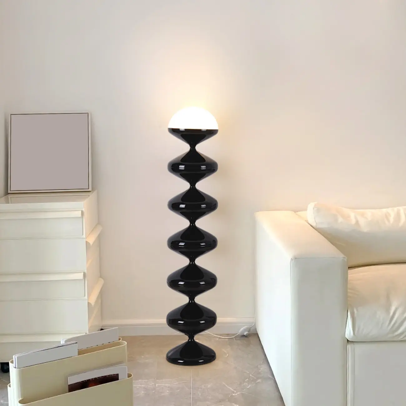 Modern Unique Acrylic and Metal Floor Lamp with Foot Switch  Image - 4 | homeyfad