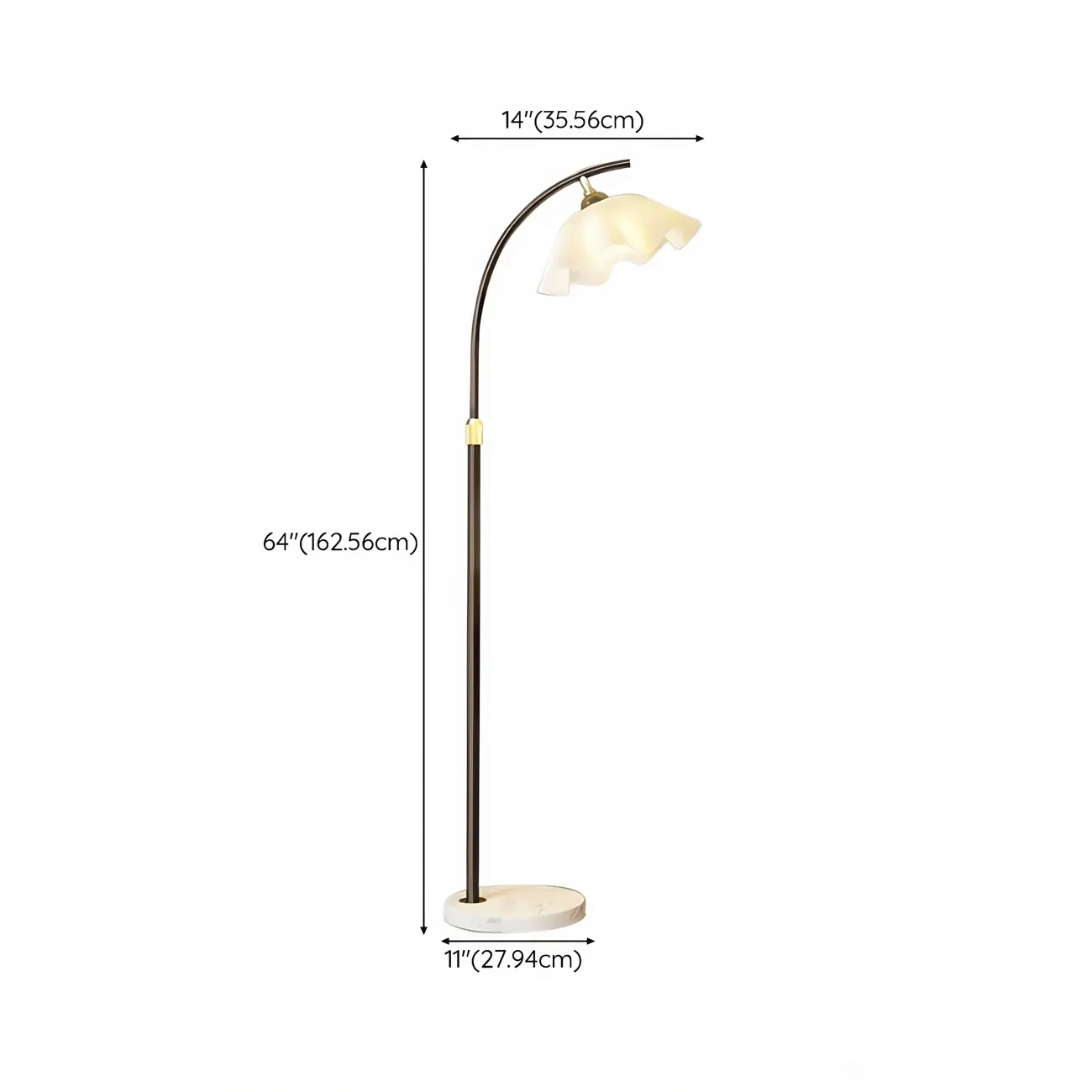 Modern Acrylic Flower Adjustable Black Floor Lamp Image - 11 | homeyfad