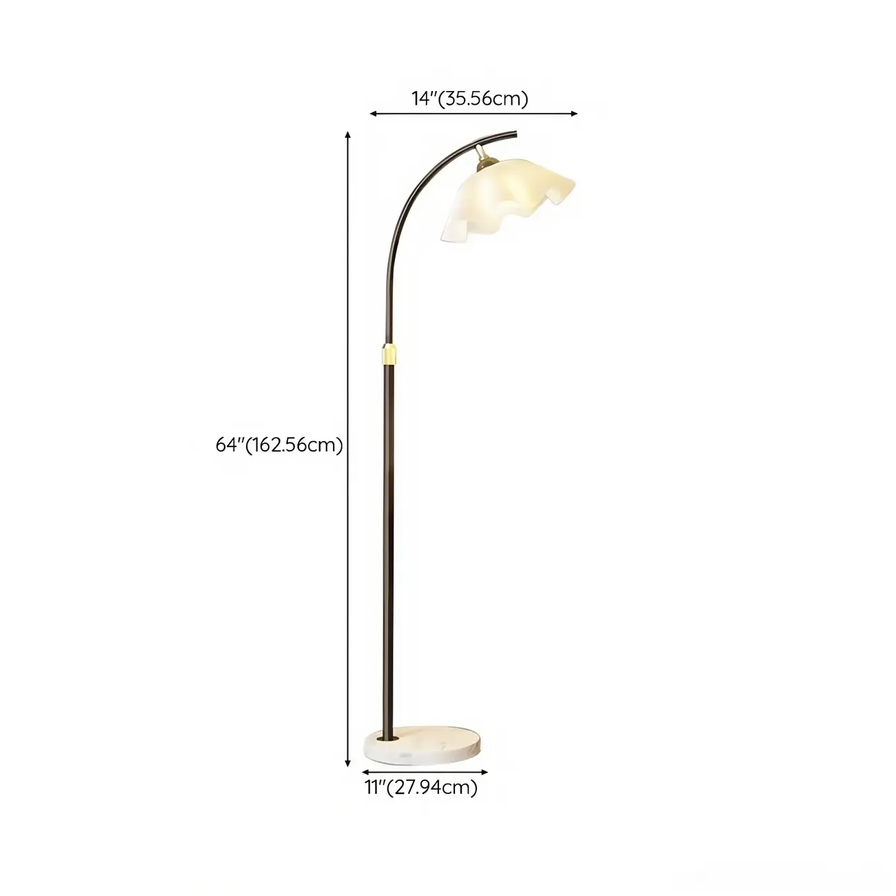 Modern Acrylic Flower Adjustable Black Floor Lamp Image - 11