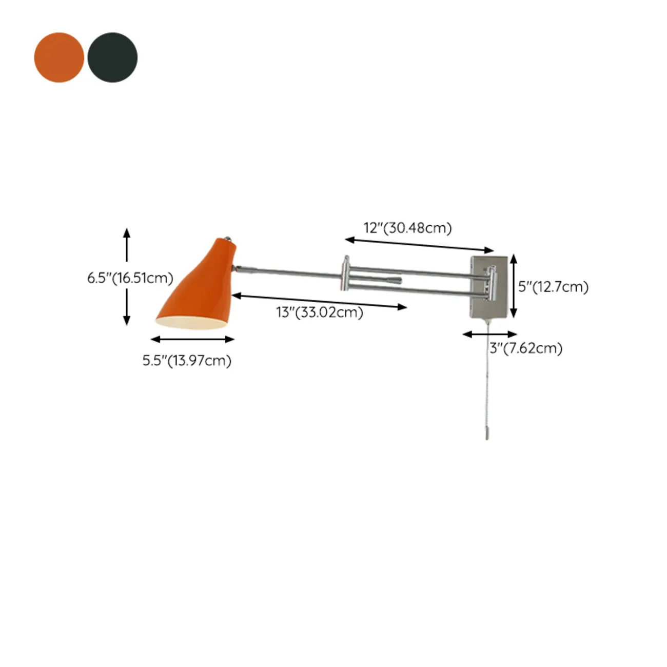 Modern Metal Clean-lined Swing Arm Wall Light #size | homeyfad