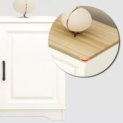 Modern Rectangular White 3-Drawer Wooden TV Stand Image - 15