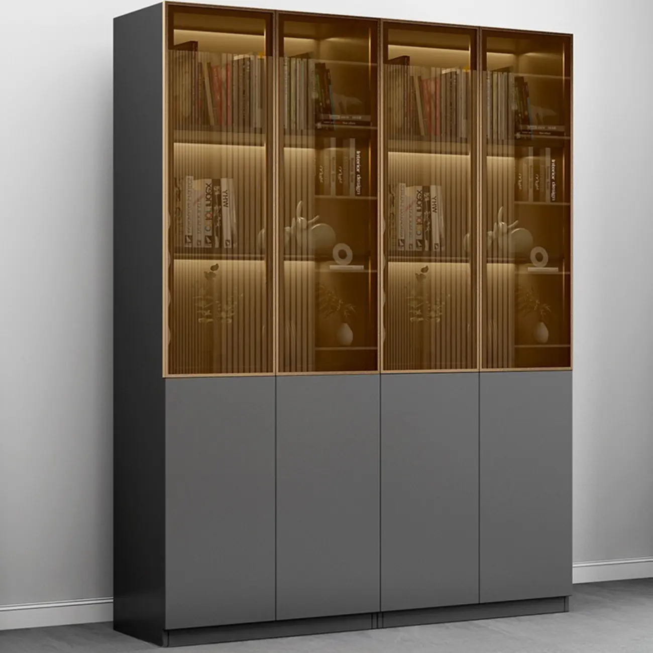 Modern Wooden Display Cabinets with Shelves Image - 1 | homeyfad