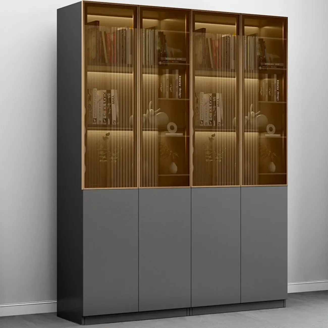 Modern Wooden Display Cabinets with Shelves Image - 1