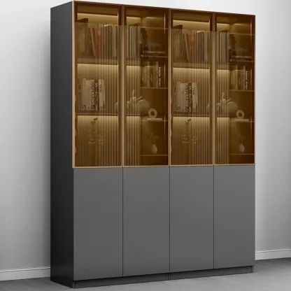 Modern Wooden Display Cabinets with Shelves Image - 1
