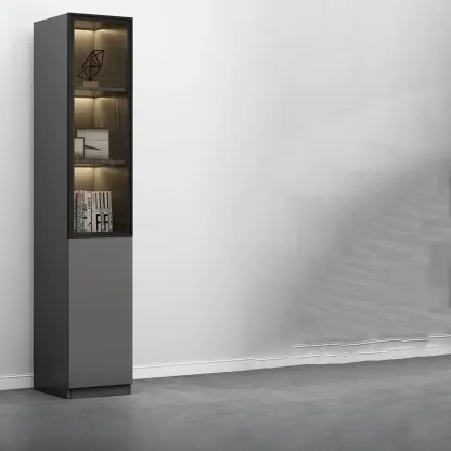 Modern Wooden Display Cabinets with Shelves Image - 2