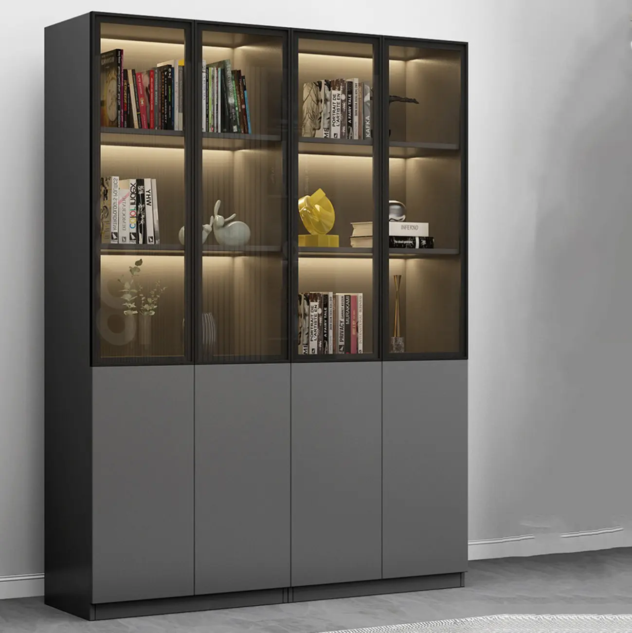 Modern Wooden Display Cabinets with Shelves Image - 4 | homeyfad