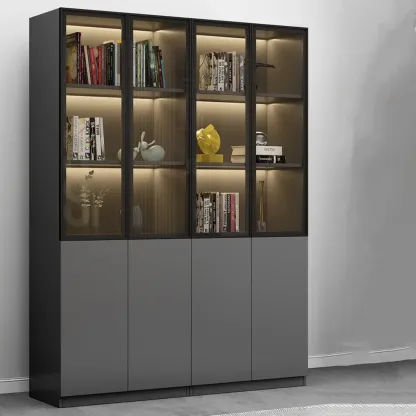 Modern Wooden Display Cabinets with Shelves Image - 4