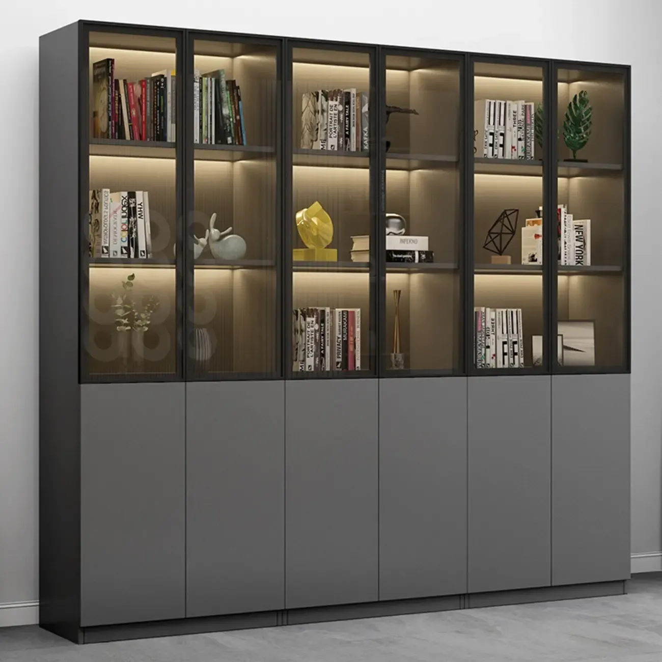 Modern Wooden Display Cabinets with Shelves Image - 5